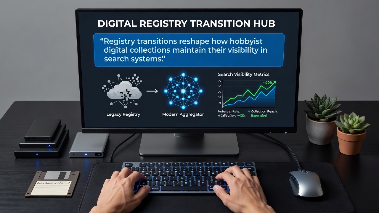 Timeline graphic illustrating domain registry transition stages and corresponding search engine indexing recovery patterns for collection websites